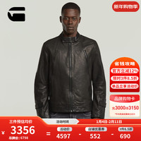 G-STAR RAW 男士机车复古风皮衣 羊皮夹克