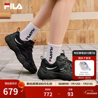 FILA 男鞋猫爪7代老爹鞋2026春季厚底鞋休闲鞋运动鞋 黑/太空银-BS 42