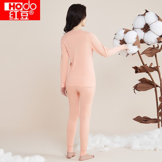 红豆（Hodo）秋冬全棉秋衣秋裤春秋纯棉毛衫男士女士保暖内衣套装 肌色(女款) M 165/90