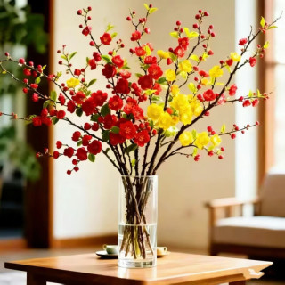 优跃 水培梅花干枝 带花苞 18枝 50-65cm