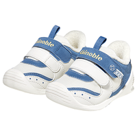 基诺浦婴儿学步鞋 24冬季加绒保暖摇粒绒宝宝鞋子 男女儿童机能鞋GB2363 棉白/静港蓝 19.5 120mm 适合脚长116-124mm