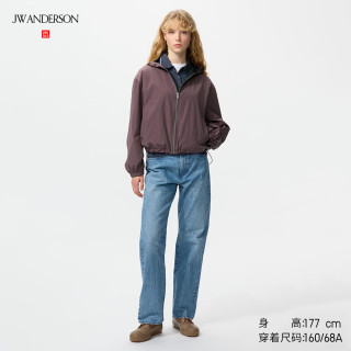 优衣库 合作款/女装直筒牛仔裤/水洗产品加长款484811 65 宝蓝色 21