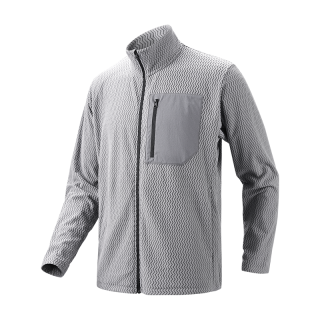 移动端、京东百亿补贴：京东京造 F2系列抓绒衣保暖夹克外套男新年衣服立领开衫 空间灰 L L（175/96A）