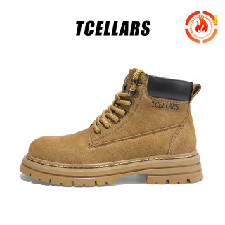 Tcellars 男士冬季加绒厚底马丁靴 户外工装靴