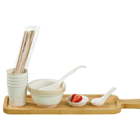 SHUANG YU一次性餐具套装5人份(碗+杯子+大勺+小勺+筷子+盘碟)环保野餐餐具