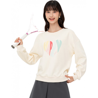 LAGOGO拉谷谷时尚洋气印花卫衣女2024春新款圆领甜美小个子上衣女