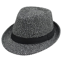 DEVINSS礼帽男士秋冬季小礼帽新款休闲保暖毛呢帽爵士舞帽子时尚有型毡帽