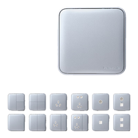 松下格彩晶钻灰开关插座斜五孔USB插座三孔一二三四开单双控开关 空白面板 WPC6891MW 开关