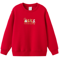 亚瑟士(asics)儿童26年新年logo撞色卫衣柔软舒适挺阔潮流时尚百搭 1000红色 1