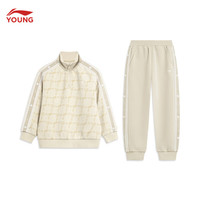 李宁 2件套 男小大篮球系列束脚套头立领卫衣卫裤套装YWEV029