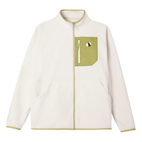 熊猫摇粒绒抓绒衣男女防风保暖抗静电秋冬轻暖立领抓绒外套1220 暖白,男女同款 女拍小一码 3XL