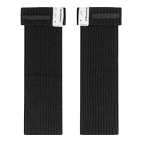 smilerepublic折边螺纹袜套森系弹力袜套百搭舒适潮流 黑色 均码