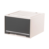 互动空间（HDKJ）衣柜收纳箱抽屉式收纳盒家用塑料衣服衣物透明储物柜子内衣整理箱 茶色 45L出口款(深50宽30高30)