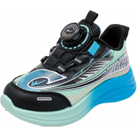 回力童鞋男童炫酷运动鞋2026春季透气女童跑步鞋儿童休闲鞋 黑绿白 26 内长约16.8cm