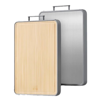 好管家菜板不锈钢楠竹双面砧板粘板案板切菜板厨房擀面板抗菌防霉刀板 不锈钢+楠竹双面砧板40*30*1.9cm