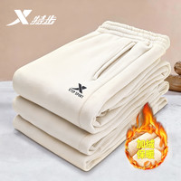 特步 男士加绒直筒裤 宽松垂感潮流加厚运动裤