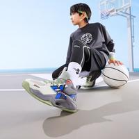 特步 儿童中帮透气系带经久耐穿春秋季男中大童特步篮球鞋