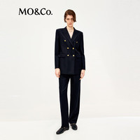 MO&Co.【NOIR系列】西装2026春绵羊毛宝蓝色垫肩戗驳领MBF1BLA008 深宝蓝色 S /160
