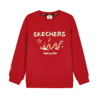 斯凯奇 男女中大童|卫衣针织套头圆领童装上衣秋冬季