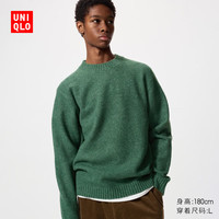 优衣库男女装souffle yarn舒芙蕾圆领针织衫毛衣毛衫479235 54 绿色