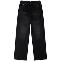 Lee【张凌赫代言】25秋冬新428懒懒裤舒适直脚磨毛黑灰女保暖牛仔裤 黑灰色 2