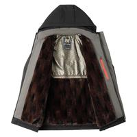 罗蒙 男士加绒加厚棉服 雪貂绒内里 黑色 2XL