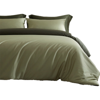 MIDO HOUSE 铭都新疆棉100%纯棉床单被套三件套 体验价-春水绿配橄榄绿
