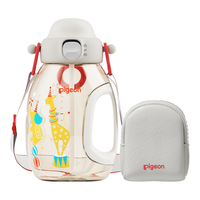 贝亲 防呛吨吨杯儿童水杯直饮吸管杯宝宝幼儿园小学杯 PPSU 750ml 红色双饮吨吨杯 750ml