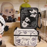 可芝 耳机壳 airpods 3代 法式设计耳机保护套袋 黑色复古花