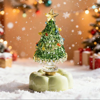 木易Mui【旋转款】圣诞树旋转摆件琉璃树圣诞节日礼物氛围桌面装饰摆件