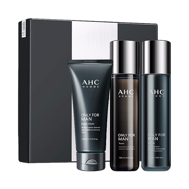 AHC 男士护肤品套装补水保湿男生专用洗面奶水乳清爽套盒男友礼物