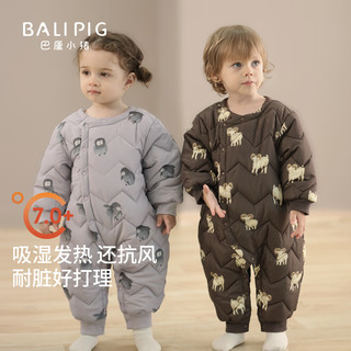 巴厘小猪婴儿棉衣冬季夹棉连体衣加厚保暖棉服哈衣新生儿衣服秋冬宝宝棉袄 茉莉小狐 90cm