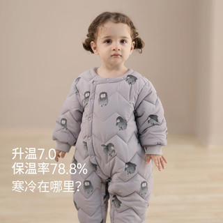 巴厘小猪婴儿棉衣冬季夹棉连体衣加厚保暖棉服哈衣新生儿衣服秋冬宝宝棉袄 茉莉小狐 90cm