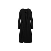 太平鸟2024年冬季中式针织连衣裙 黑色