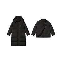 PSO Brand【90绒】三防工艺可卸帽变包包中长款羽绒服冬季保暖外套 墨黑色 Black