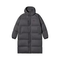 PSO Brand200克仿麂皮绒空气层LOGO长款90绒连帽羽绒服冬季厚外套 绒面