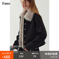 fano studios 范洛 女士复古加厚麂皮短外套 2026春季设计可拆卸毛领棉服夹克