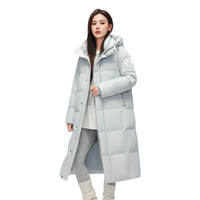 雪中飞2025秋新款女士长款收腰显瘦羽绒服冰川蓝加厚保暖高端