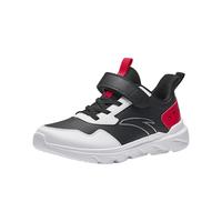 安踏儿童运动鞋女大童跑步鞋25年冬季革面舒适软弹轻便元气跑鞋 【男革面】黑/白/经典红5568-7 34 鞋内长21.5cm