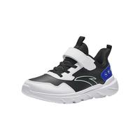 安踏儿童运动鞋女大童跑步鞋25年冬季革面舒适软弹轻便元气跑鞋 【男革面】黑/白/地平蓝5568-3 40 鞋内长25cm