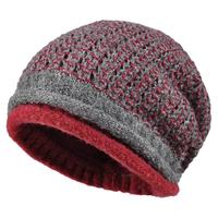 卡蒙(Kenmont)km-9066 冬季女士毛线帽休闲百搭堆堆帽 紫红色