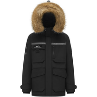 波司登（BOSIDENG）极寒鹅绒羽绒服于适同款新年红色男女连帽保暖外套B40142350 黑色8056 6XL 200/116A