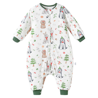 南极人 Nanjiren）婴儿分腿恒温睡袋秋冬儿童防踢被子宝宝家居服天竹棉连体睡衣90码