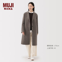 無印良品 MUJI女式 羊毛混 切斯特大衣毛呢外套女款女装衣服25年冬季 BD10LA5A