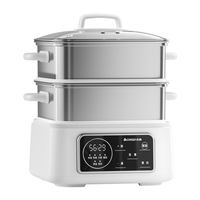 志高（CHIGO）电蒸锅 【0涂层0塑】家用多功能炖蒸煮一体电热锅 不锈钢蒸屉 电煮锅 12.5L大容量多用途锅双层