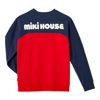 MIKIHOUSE儿童卫衣加绒印花打底全棉卫衣红蓝160cm