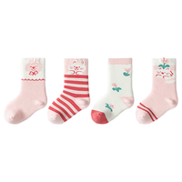 巴拉巴拉balaOne宝宝袜子冬季毛圈袜小童萌趣棉袜保暖四双装209425172204