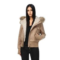 FDR店 巨好看仿麂皮毛毛厚外套女秋冬季座山雕可拆卸毛领夹克【15天内】