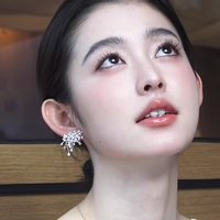 璀璨星云仿珍珠耳环2025高级感轻奢小众气质独特漂亮耳钉