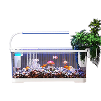 阔庭(KUOTING)鱼缸水族箱客厅桌面生态造景家用带灯制氧过滤鱼缸白色【大号】